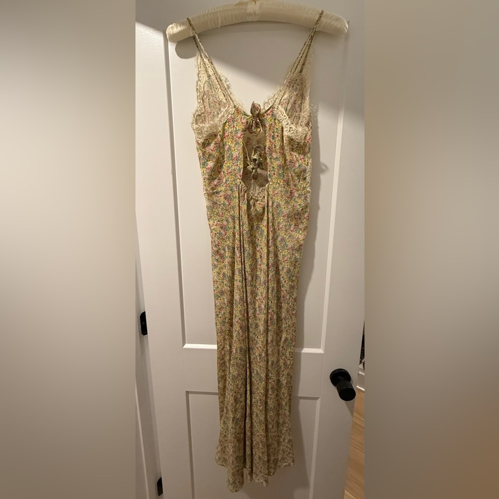 DOEN Floral Yellow Lace Maxi Dress - Picture 7 of 14
